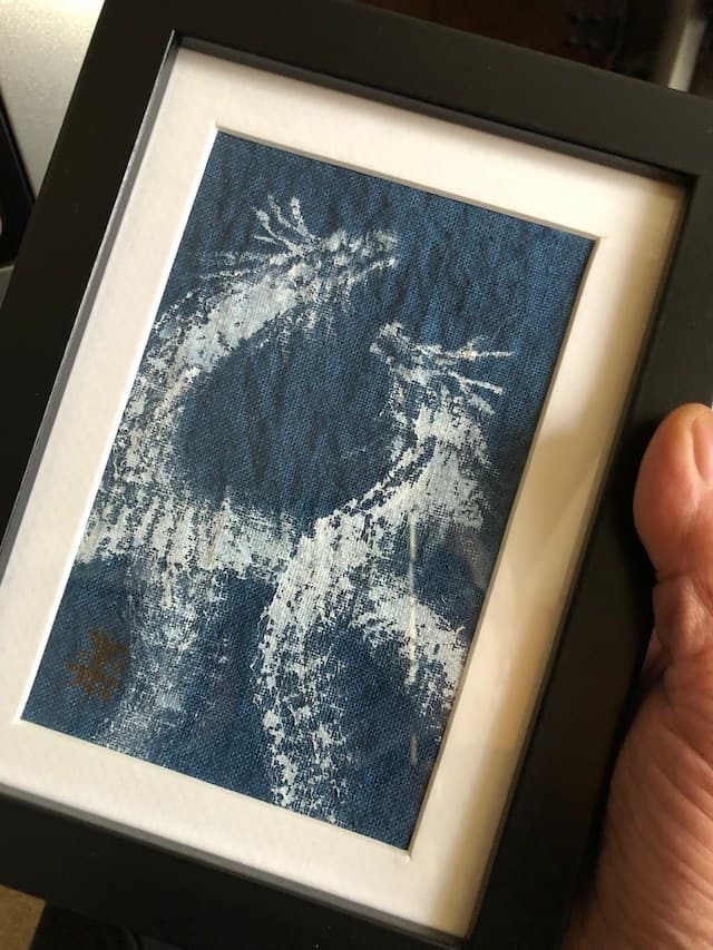 大麻布藍染　龍　龍神